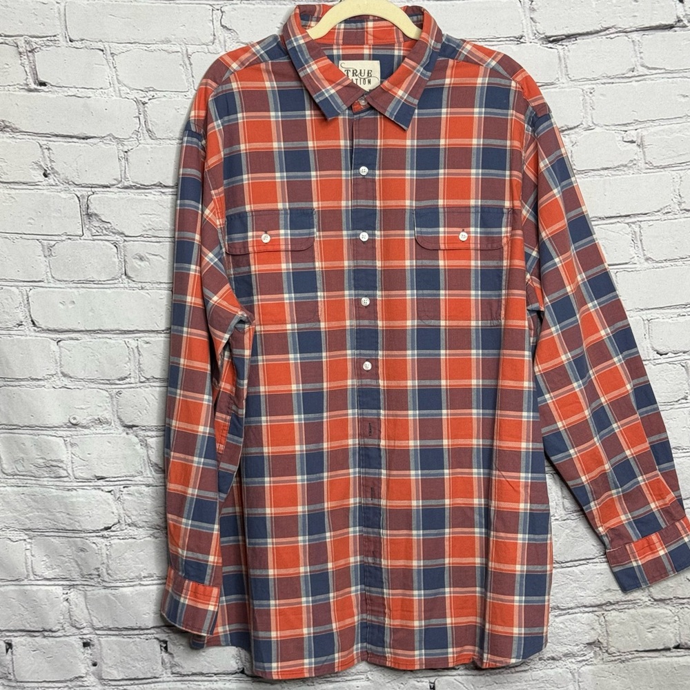 TRUE NATION by DXL Plaid Long Sleeves Button-up Shirt